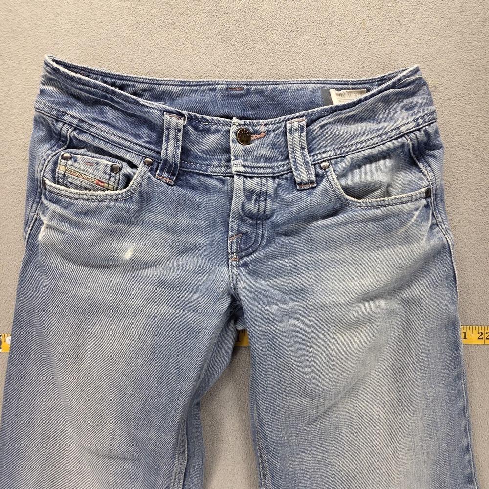 Diesel Jeans Womens 30x32 Blue Lambry Low Rise Bootcut Wide Leg Distressed 0R71I - Picture 13 of 16